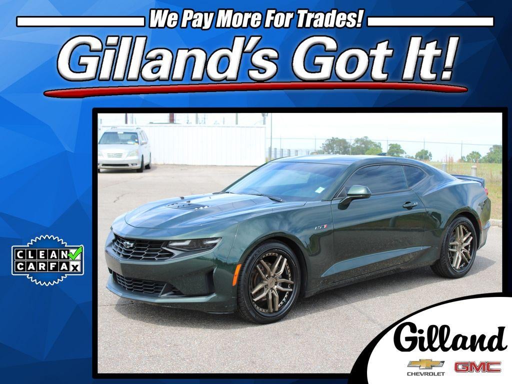 2020 Chevrolet Camaro LT1 in Rally Green Metallic — front three-quarter view