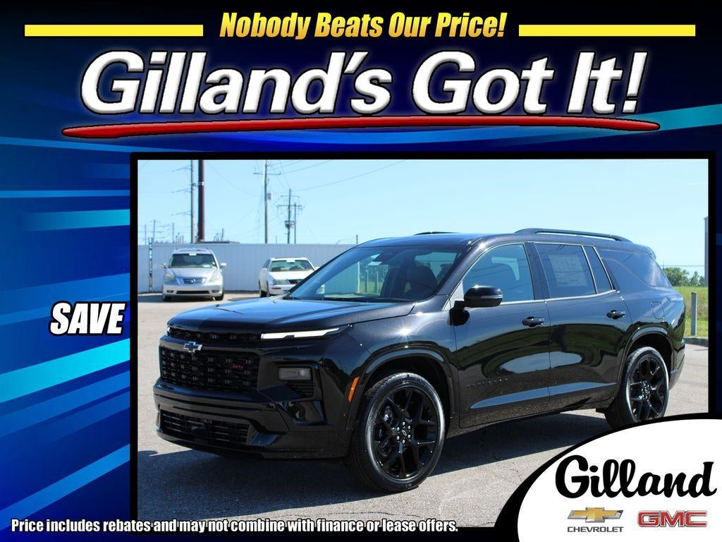 2026 Chevrolet Traverse RS in Mosaic Black Metallic — front three-quarter view